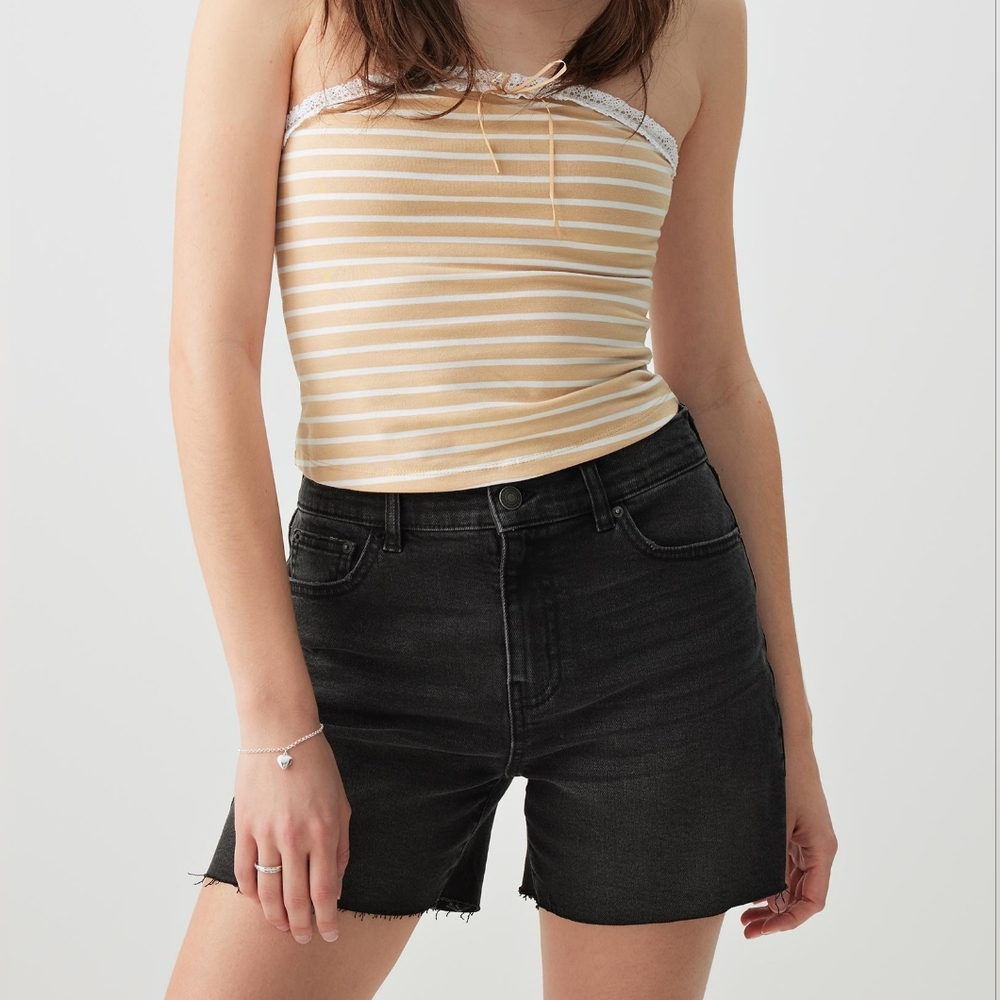 Striped Tube Top With Bow